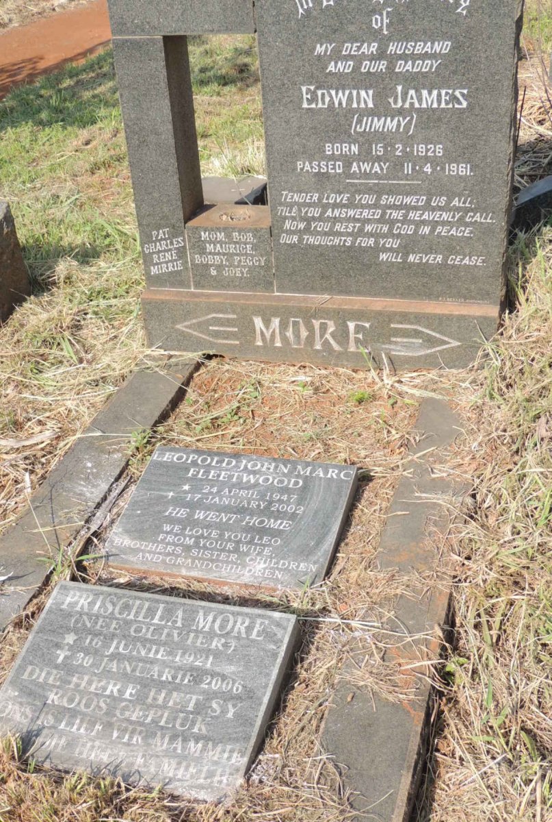 MORE Edwin James 1926-1961 & Priscilla OLIVIER 1921-2006 :: FLEETWOOD Leopold John Marc 1947-2002