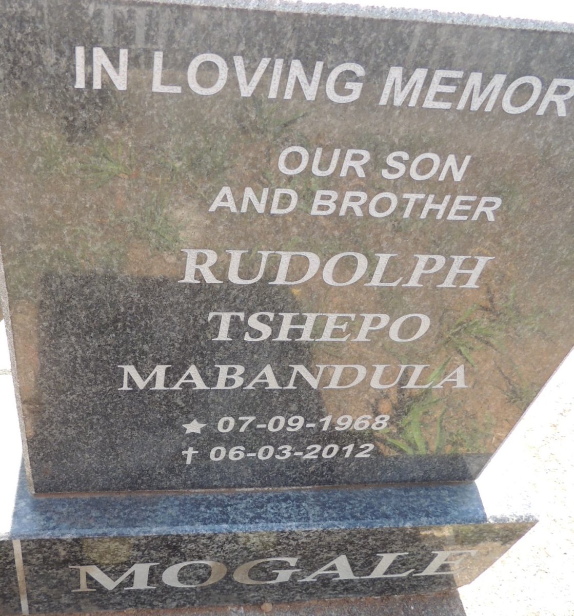MOGALE Rudolph Tshepo Mabandula 1968-2012