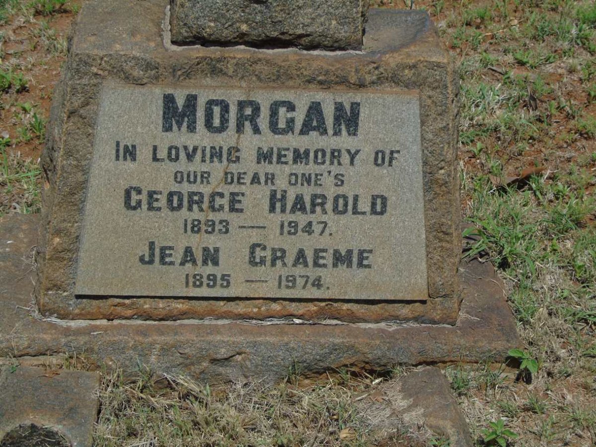 MORGAN George Harold 1893-1947 :: MORGAN Jean Graeme 1895-1974