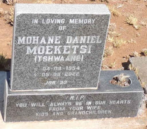 MOEKETSI Mohane Daniel 1954-2022