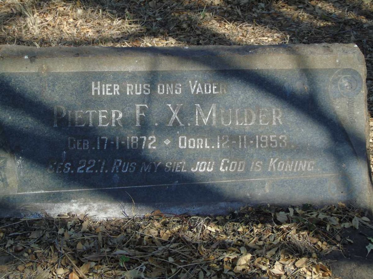 MULDER Pieter F.X. 1872-1953