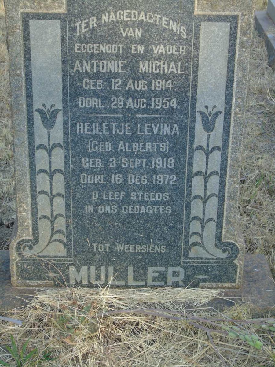 MULLER Antonie Michal 1914-1954 & Heiletje Levina ALBERTS 1918-1972
