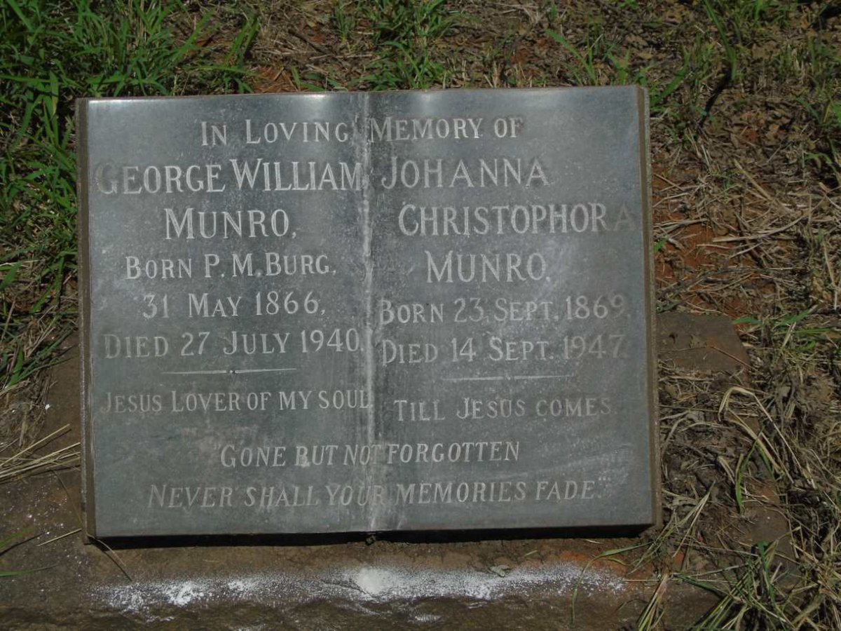 MUNRO George William 1866-1940 & Johanna Christophora 1869-1947
