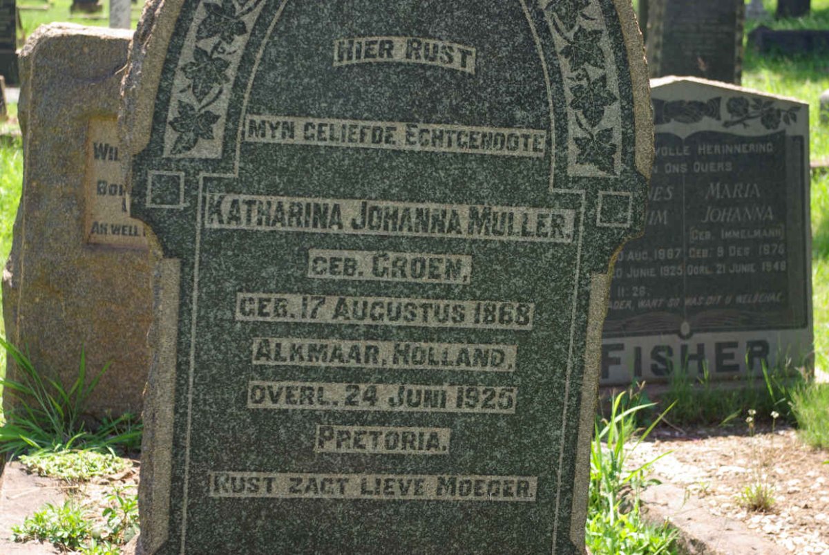MULLER Katharina Johanna nee GROEN 1868-1925