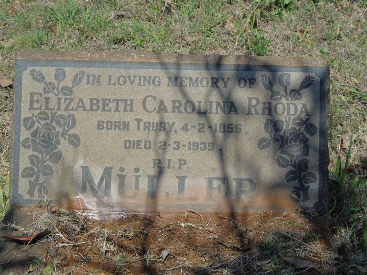 MULLER Elizabeth Carolina Rhoda nee TRUBY 1855-1939