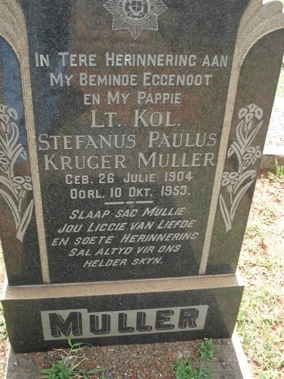 MULLER Stefanus Paulus Kruger 1904-1953