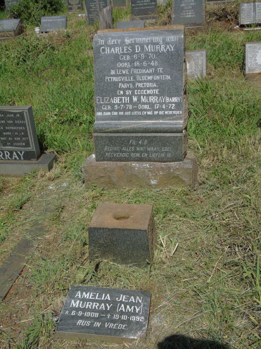 MURRAY Charles D. 1870-1948 & Elizabeth W. BARRY 1878-1972 :: MURRAY Amelia Jean 1908-1992