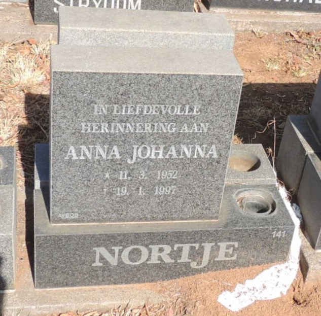 NORTJE Anna Johanna 1952-1997