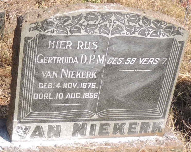 NIEKERK Gertruida D.P.M., van 1876-1956
