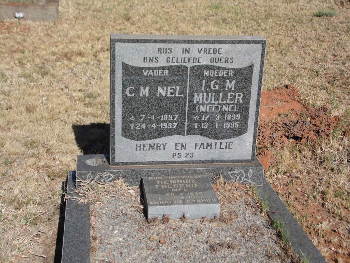 NEL C.M. 1897-1937 &amp; I.G.M. NEL 1899-1995 :: NEL Hendrik Frederik 1922-1996