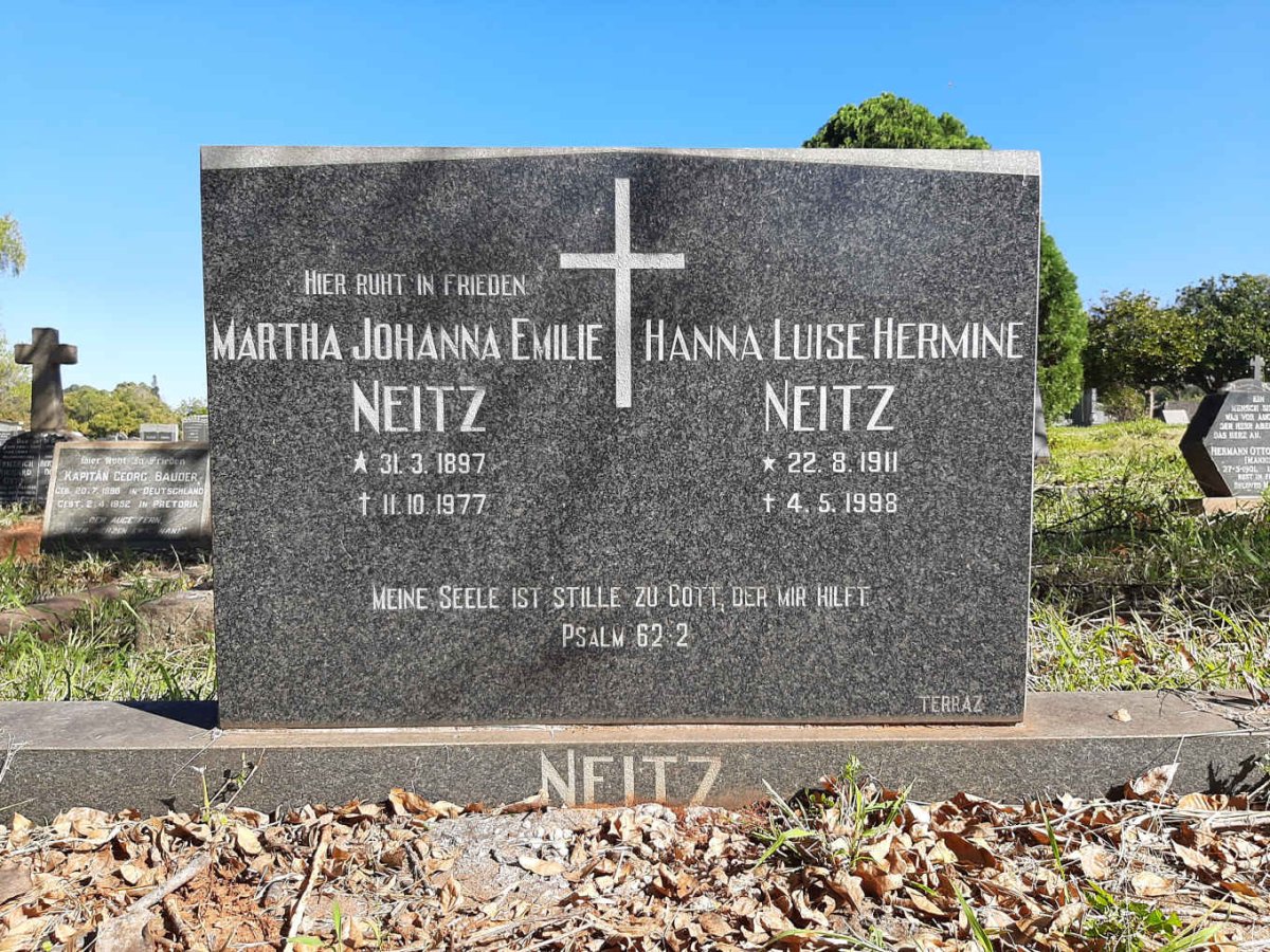 NEITZ Martha Johanna Emilie 1897-1977 :: NEITZ Hanna Luise Hermine 1911-1998