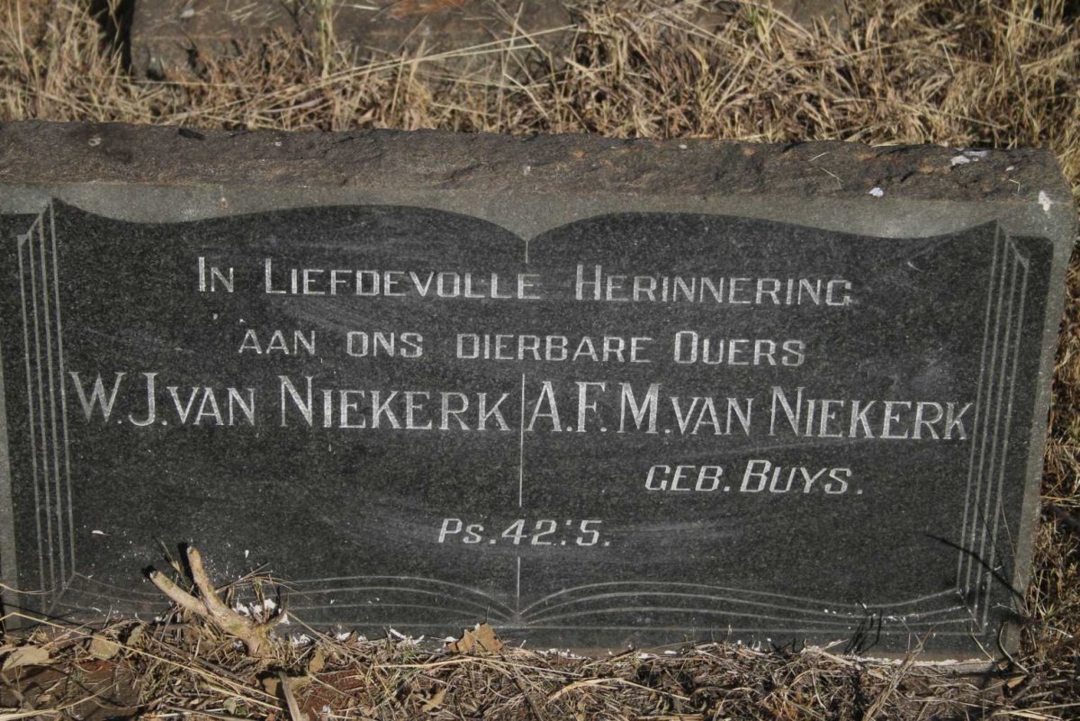 NIEKERK W.J., van  & A.F.M. BUYS 