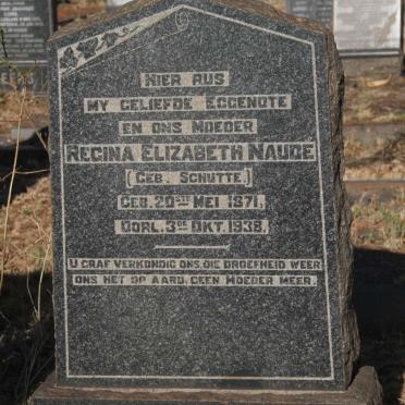 NAUDE Regina Elizabeth nee SCHUTTE 1871-1938