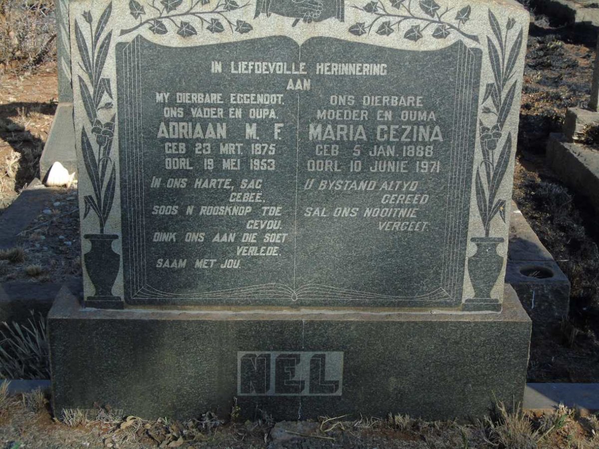 NEL Adriaan M.F. 1875-1953 & Maria Gezina 1888-1971