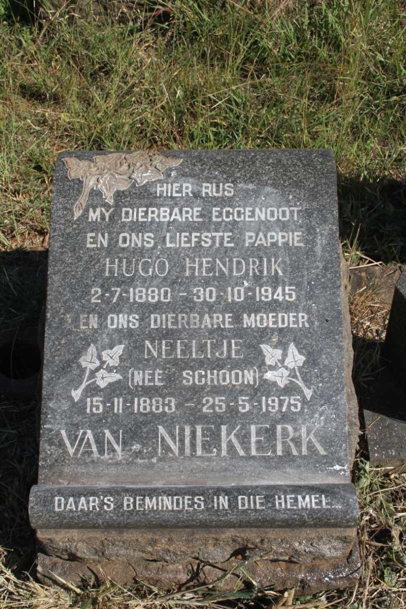 NIEKERK Hugo Hendrik, van 1880-1945 & Neeltje SCHOON 1883-1975