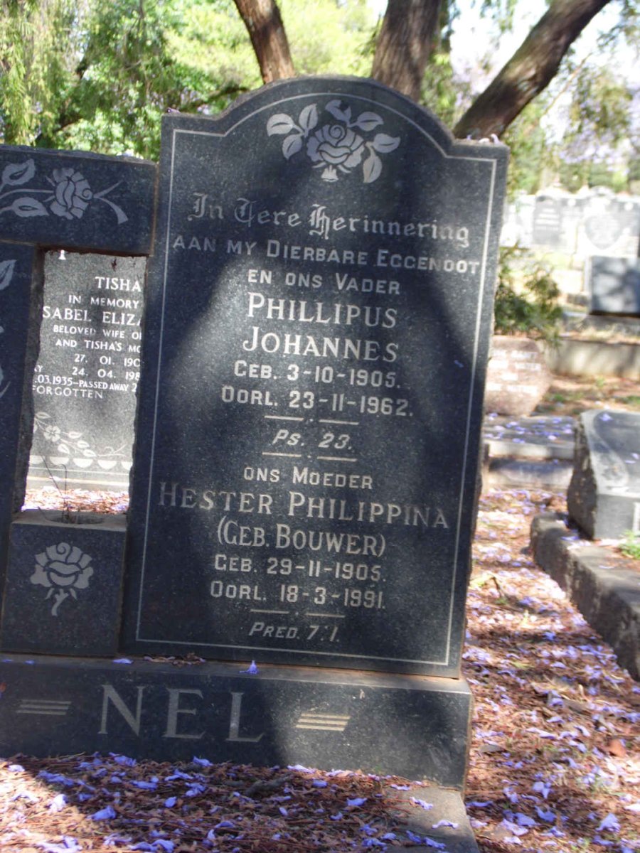 NEL Phillipus Johannes 1905-1962 &amp; Hester Philippina BOUWER 1905-1991