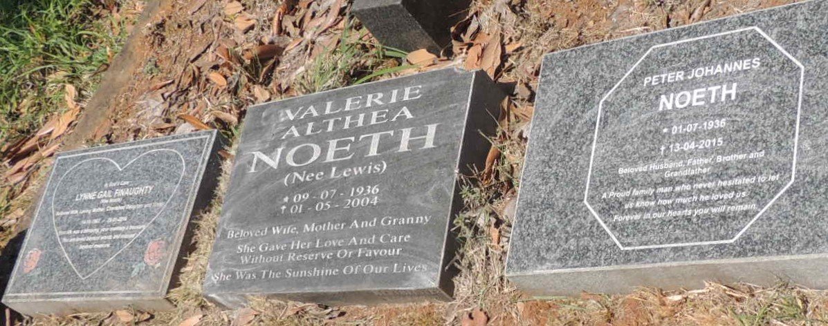NOETH Peter Johannes 1936-2015 & Valerie Althea LEWIS 1936-2004 :: FINAUGHTY Lynne Gail nee NOETH 1963-2016_1