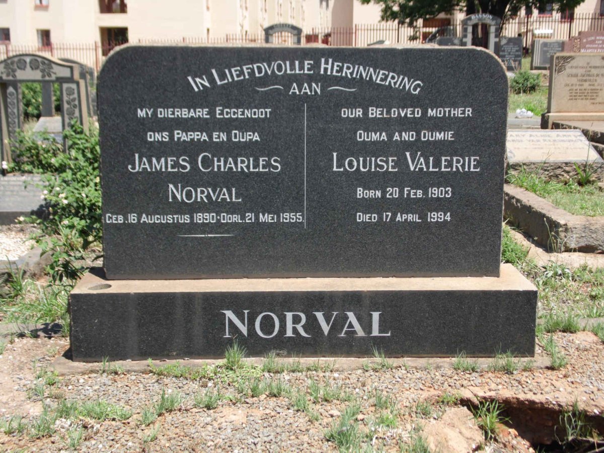 NORVAL James Charles 1890-1955 &amp; Louise Valerie 1903-1994