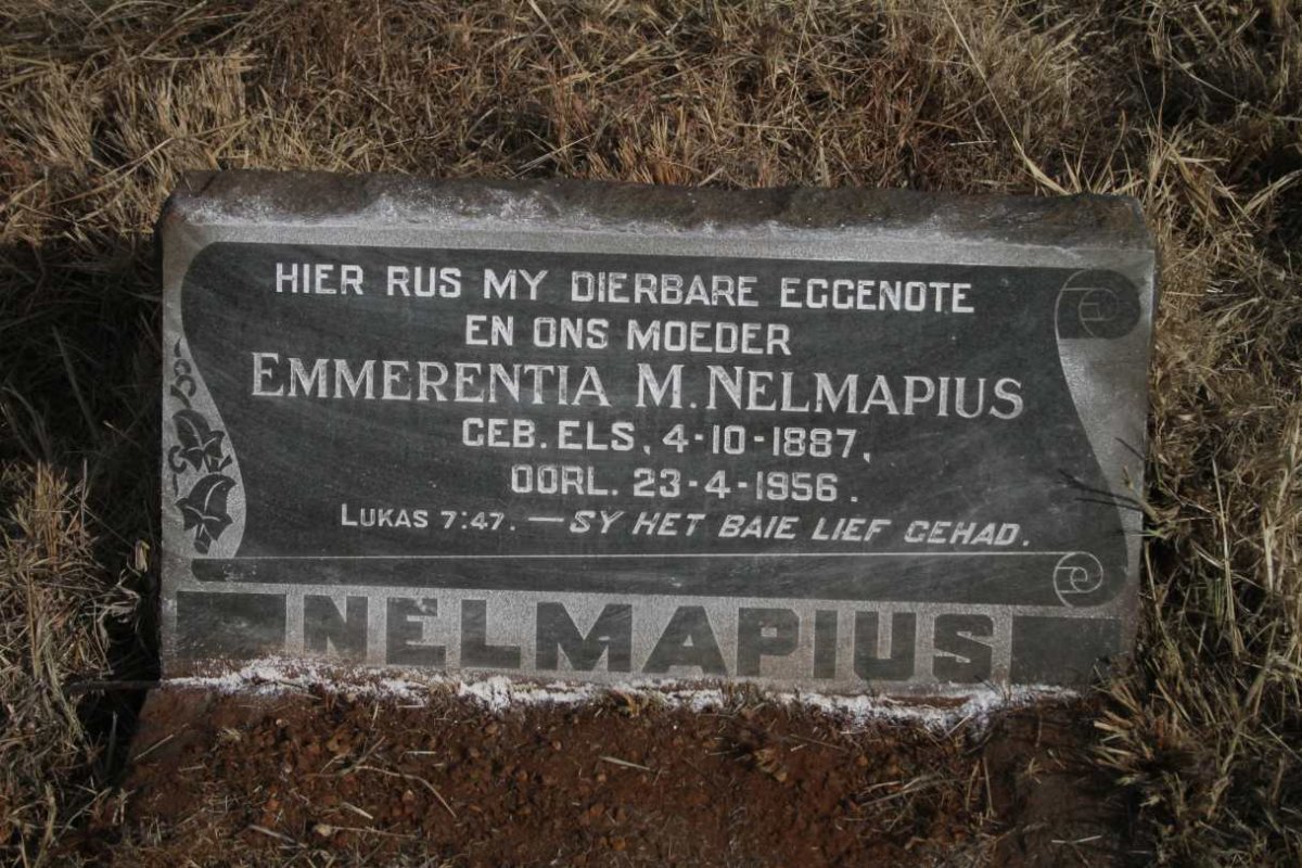 NELMAPIUS Emmerentia M. nee ELS 1887-1956