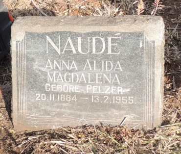 NAUDE Anna Alida Magdalena nee PELZER 1884-1955