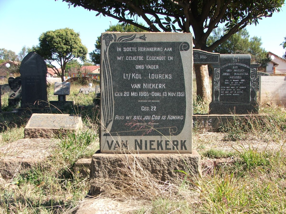 NIEKERK Lourens, van 1865-1951