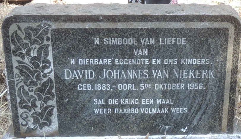 NIEKERK David Johannes, van 1883-1956