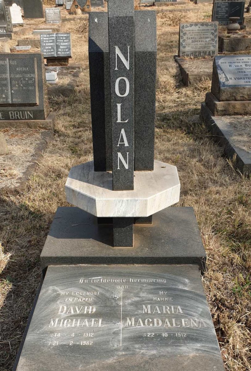 NOLAN David Michael 1912-1982 & Maria Magdalena 1912- 