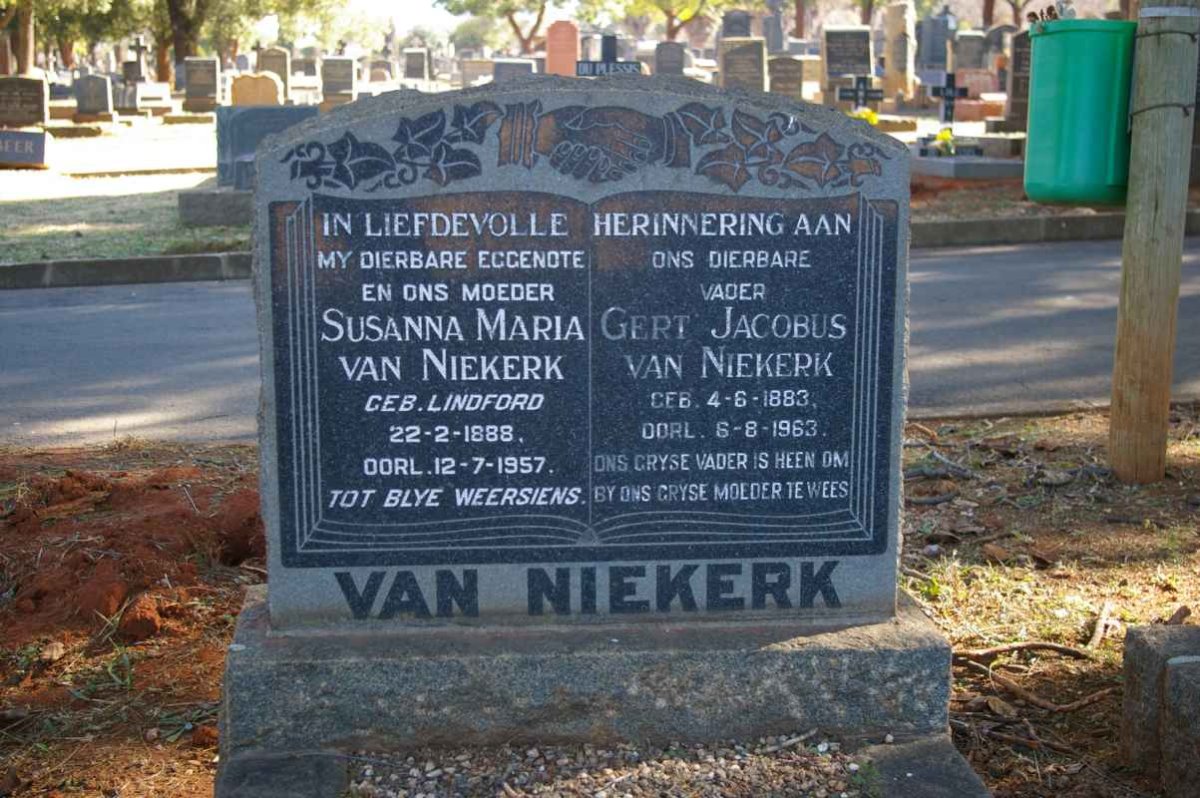 NIEKERK Gert Jacobus, van 1883-1963 &amp; Susanna Maria LINFORD 1888-1957