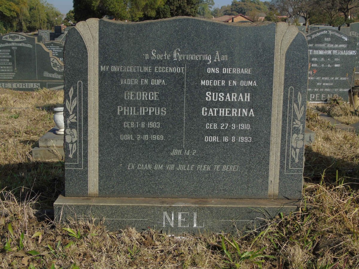 NEL George Philippus 1903-1969 &amp; Susarah Catherina 1910-1993