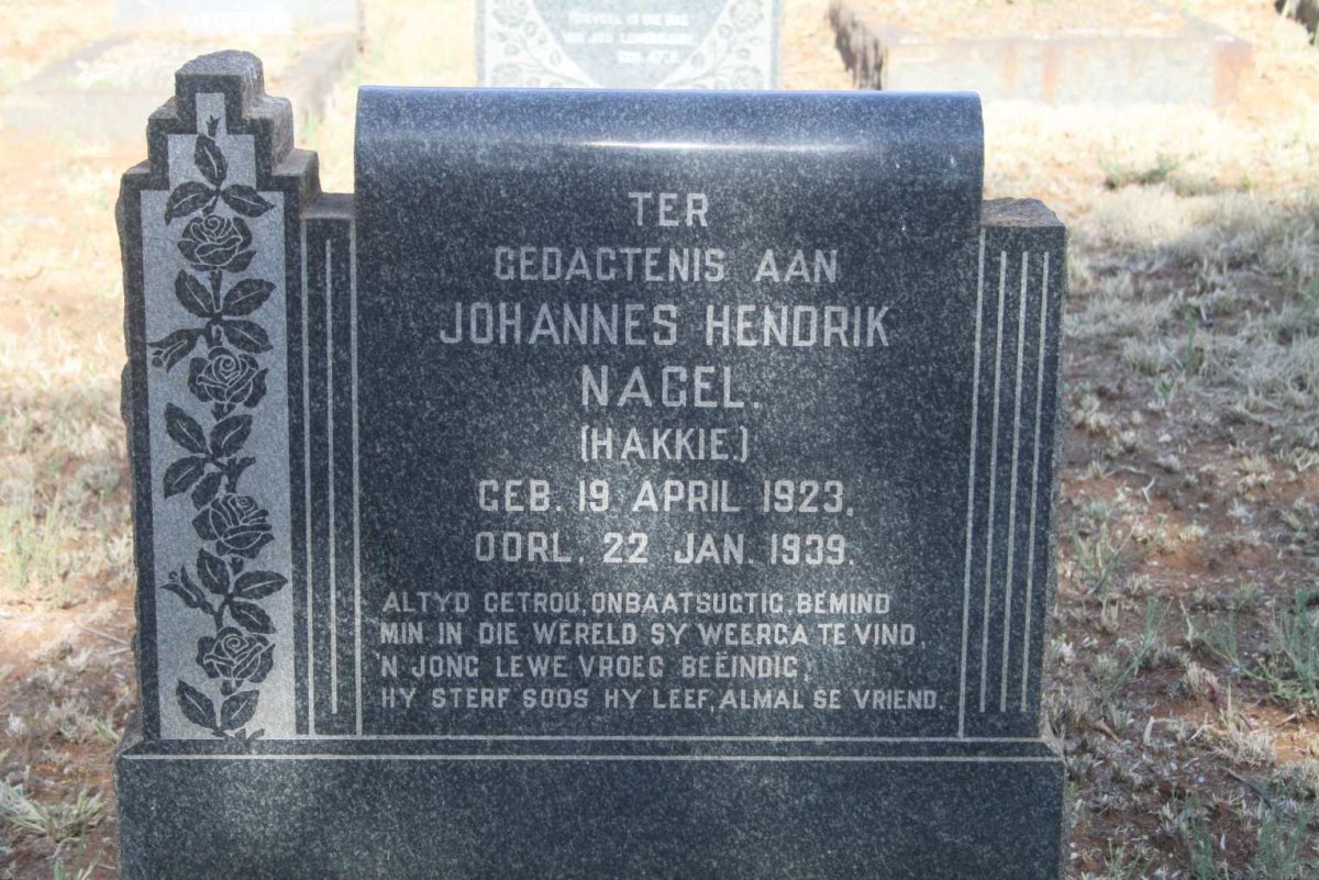 NAGEL Johannes Hendrik 1923-1939