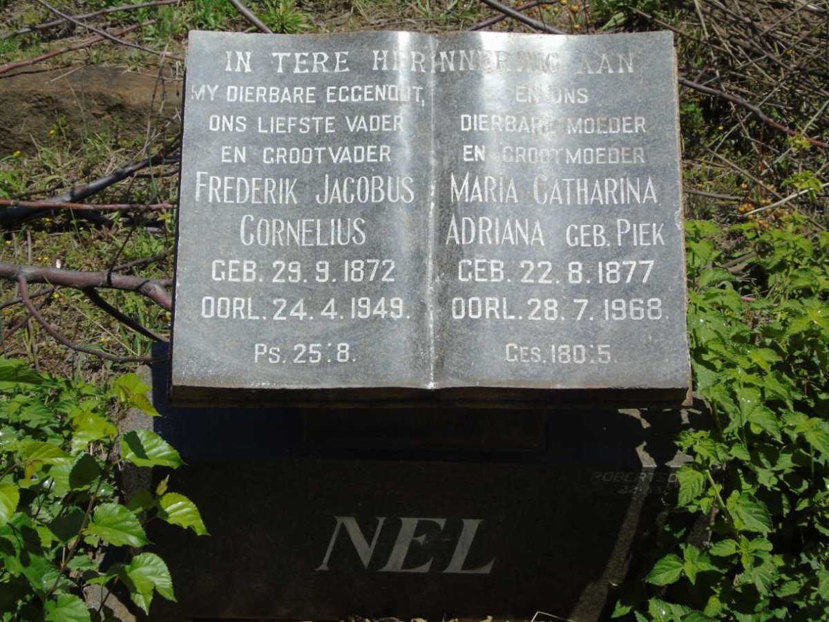 NEL Frederik Jacobus Cornelius 1872-1949 & Maria Catharina Adriana PIEK 1877-1968