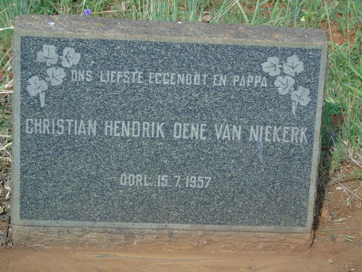 NIEKERK Christian Hendrik Dene, van -1957