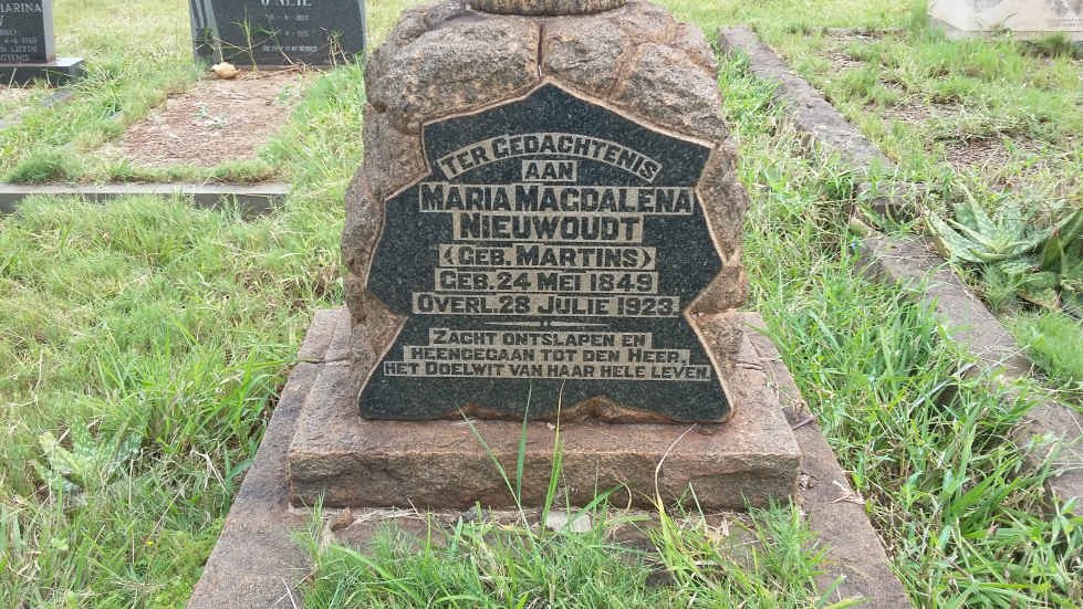 NIEUWOUDT Maria Magdalena nee MARTINS 1849-1923