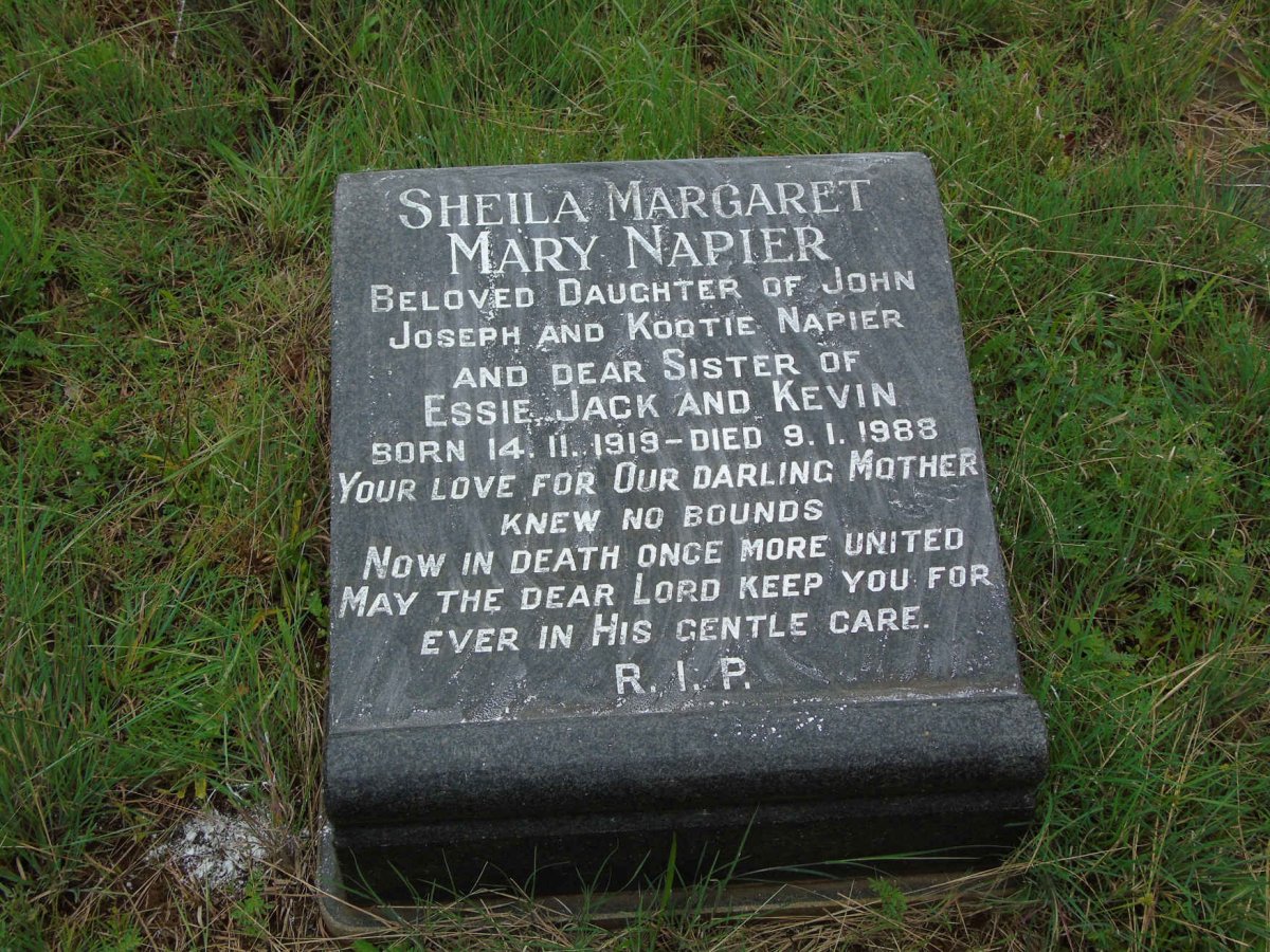 NAPIER Sheila Margaret Mary 1919-1988