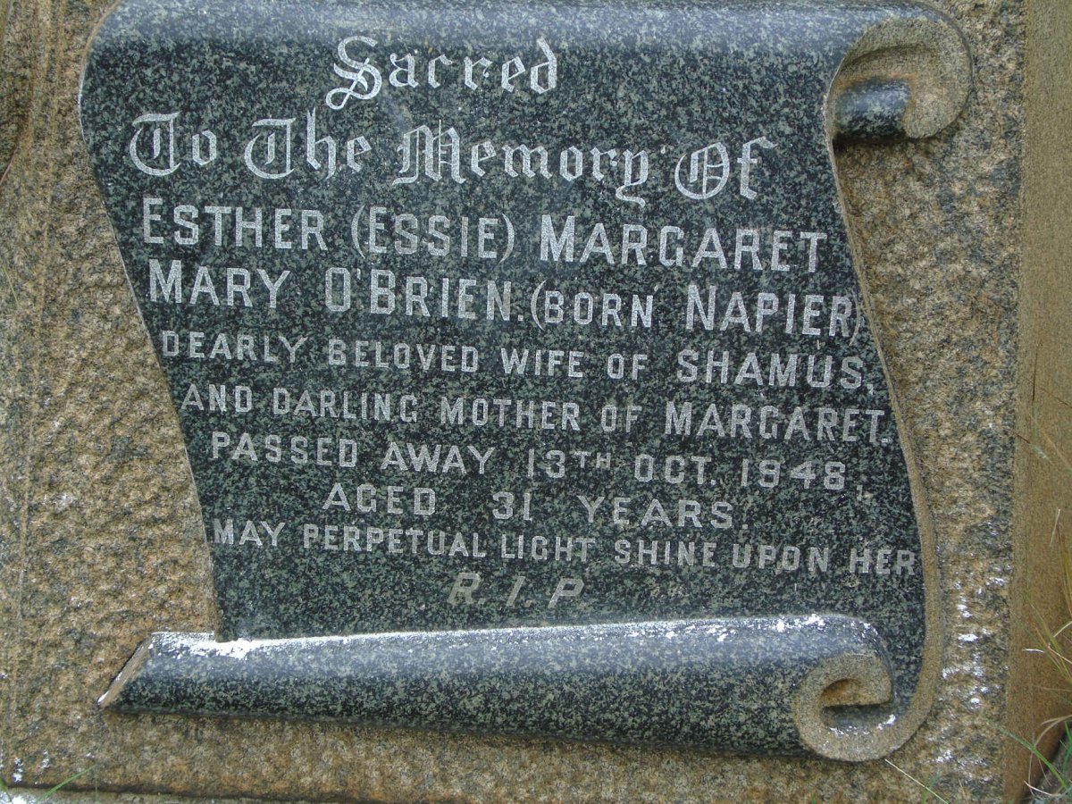 O'BRIEN Esther Margaret Mary nee NAPIER -1948