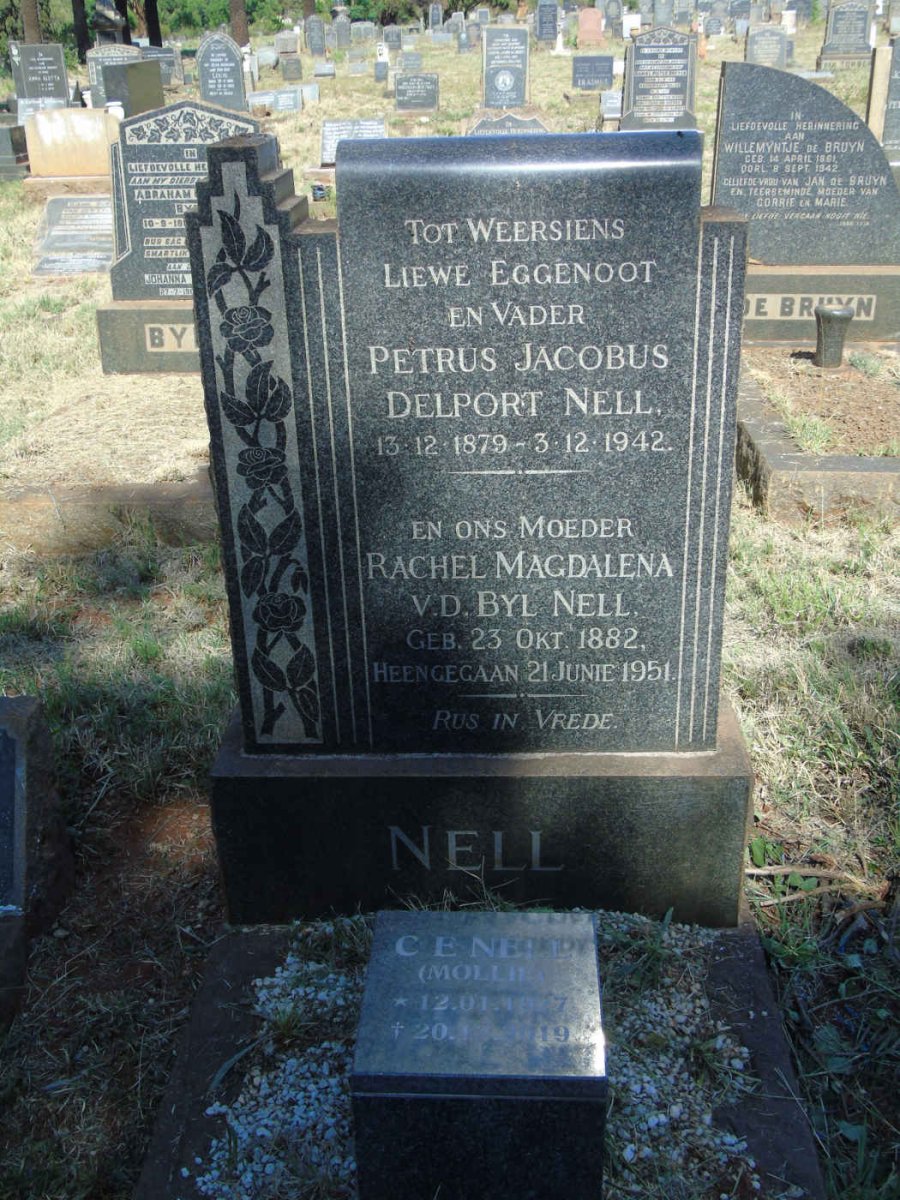 NELL Petrus Jacobus Delport 1879-1942 &amp; Rachel Magdalena V.D. BYL 1882-1951