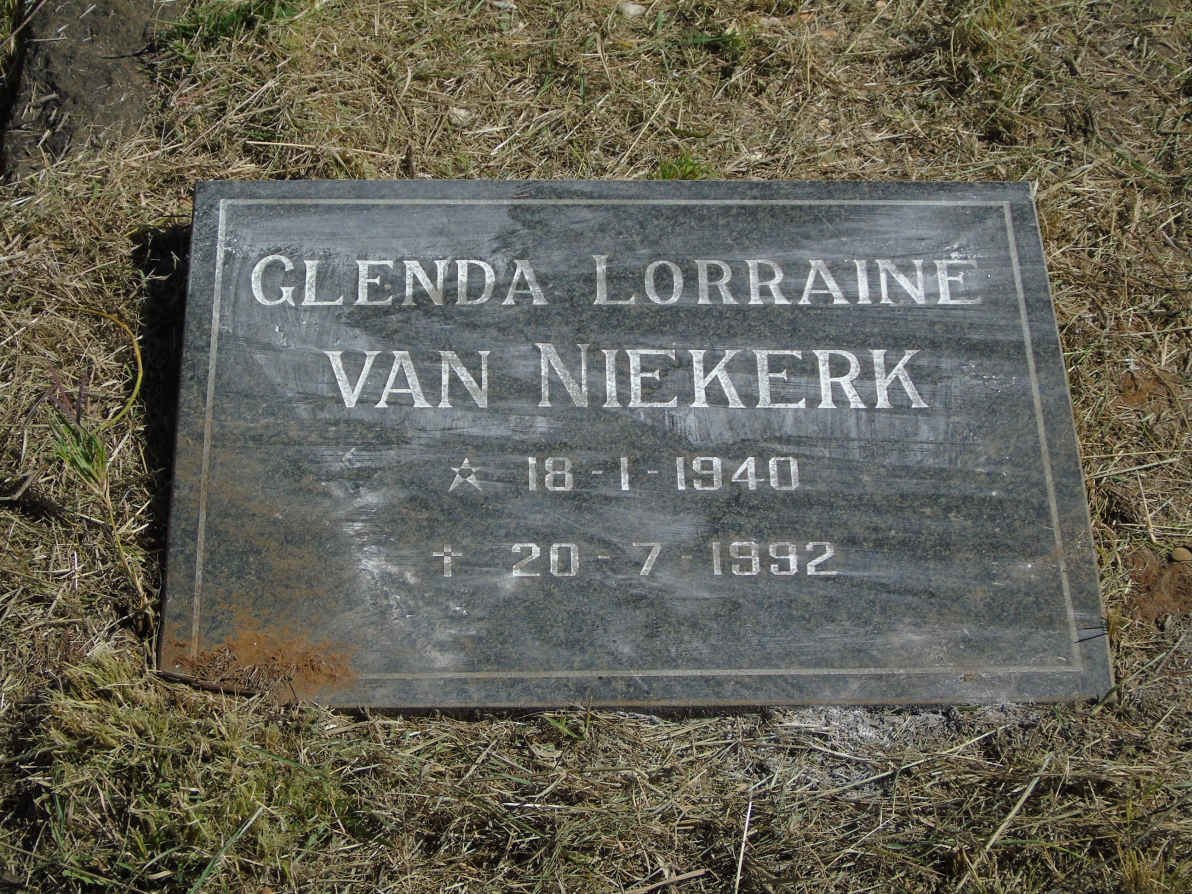 NIEKERK Glenda Lorraine, van 1940-1992