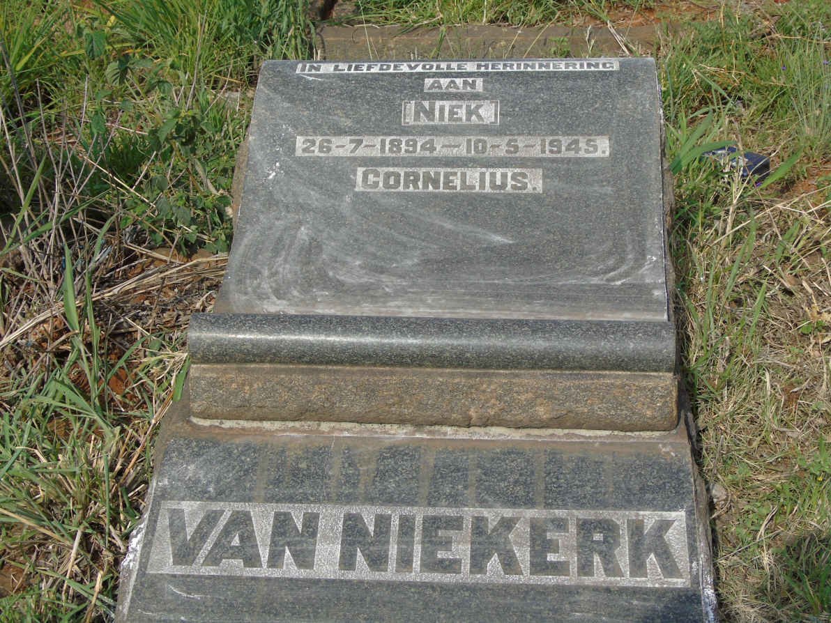 NIEKERK Cornelius, van 1894-1945