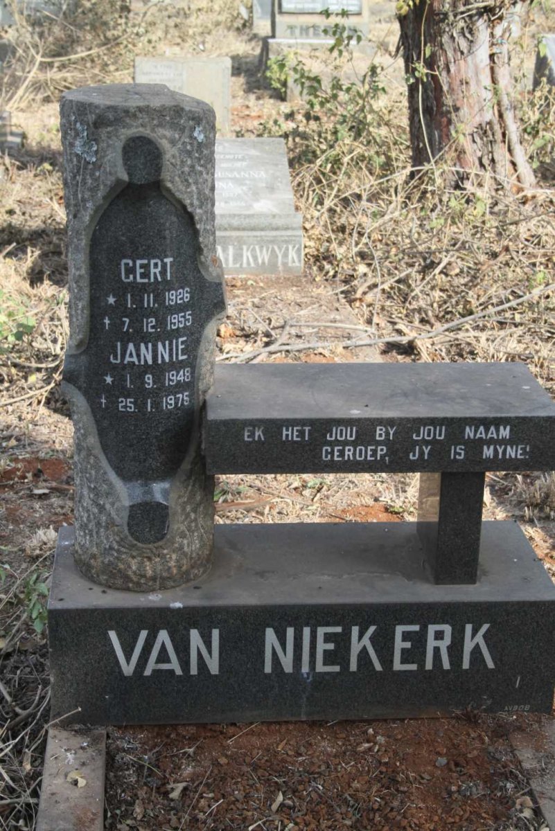 NIEKERK Gert, van 1926-1955 :: NIEKERK Jannie, van 1948-1975