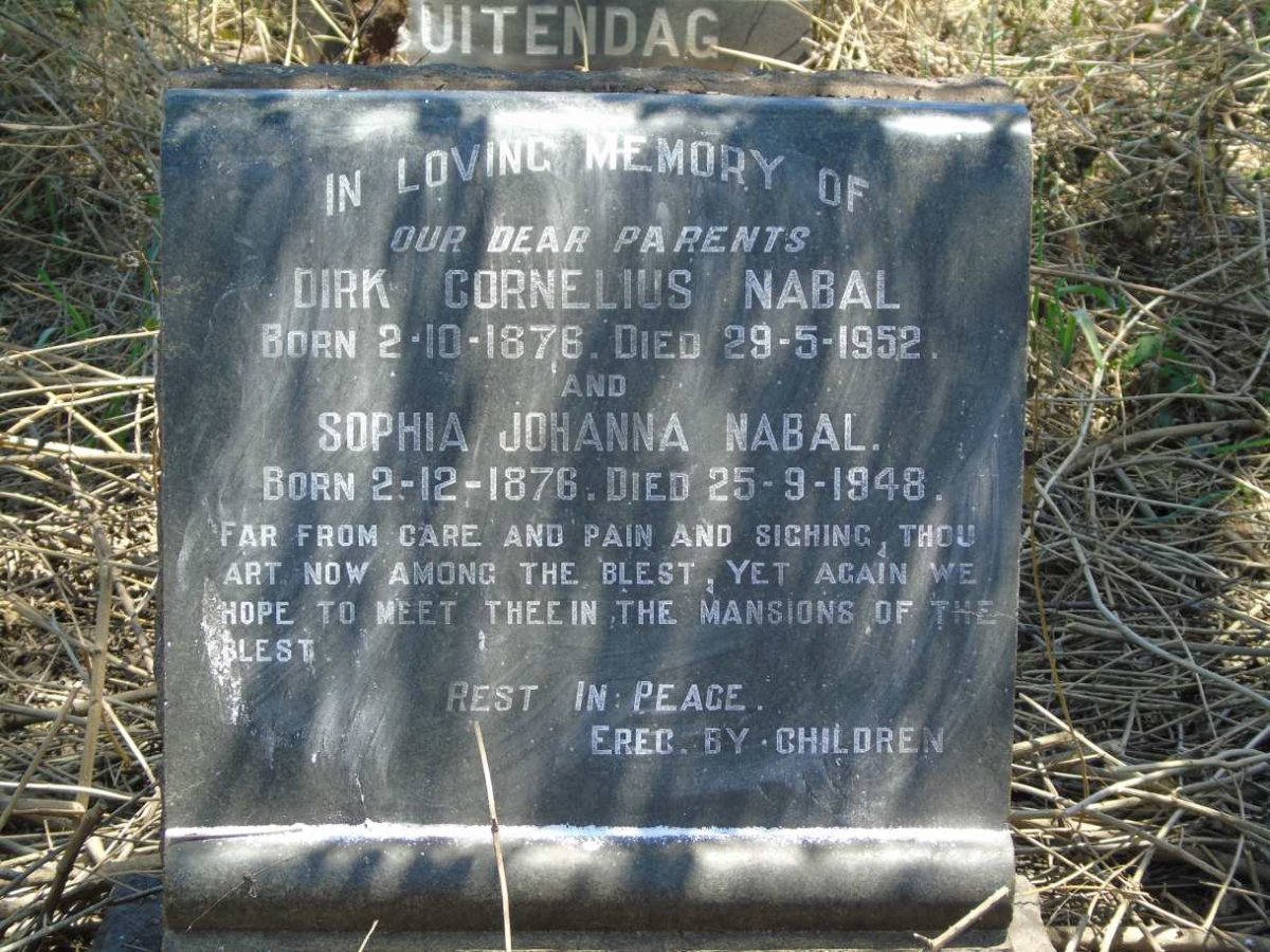 NABAL Dirk Cornelius 1876-1952 & Sophia Johanna 1876-1948