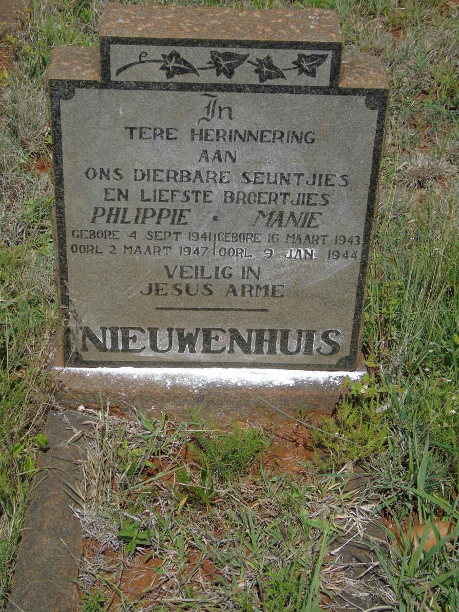 NIEUWENHUIS Phlippie 1941-1947 :: NIEUWENHUIS Manie 1943-1944