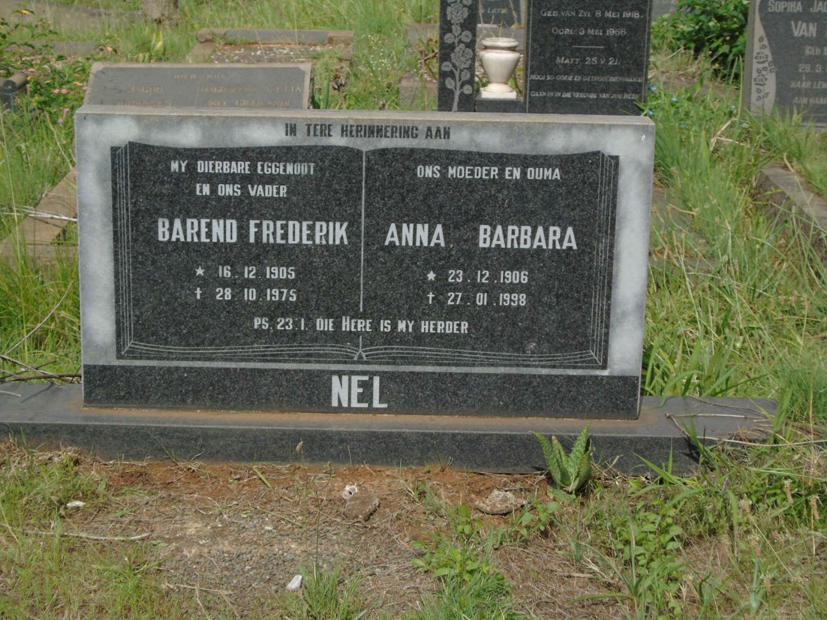 NEL Barend Frederik 1905-1975 &amp; Anna Barbara 1906-1998