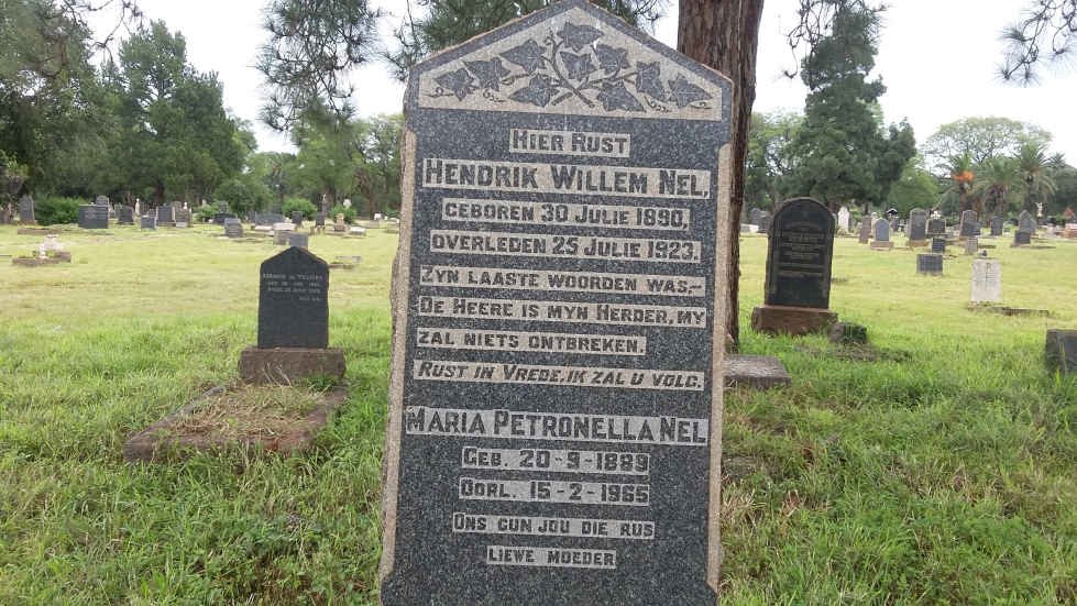 NEL Hendrik Willem 1890-1923 &amp; Maria Petronella 1889-1965