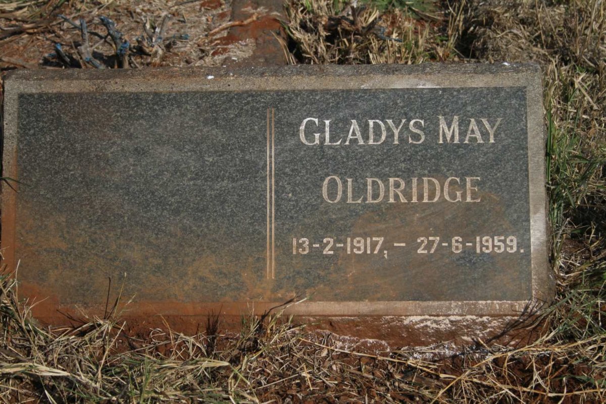 OLDRIDGE Gladys May 1917-1959