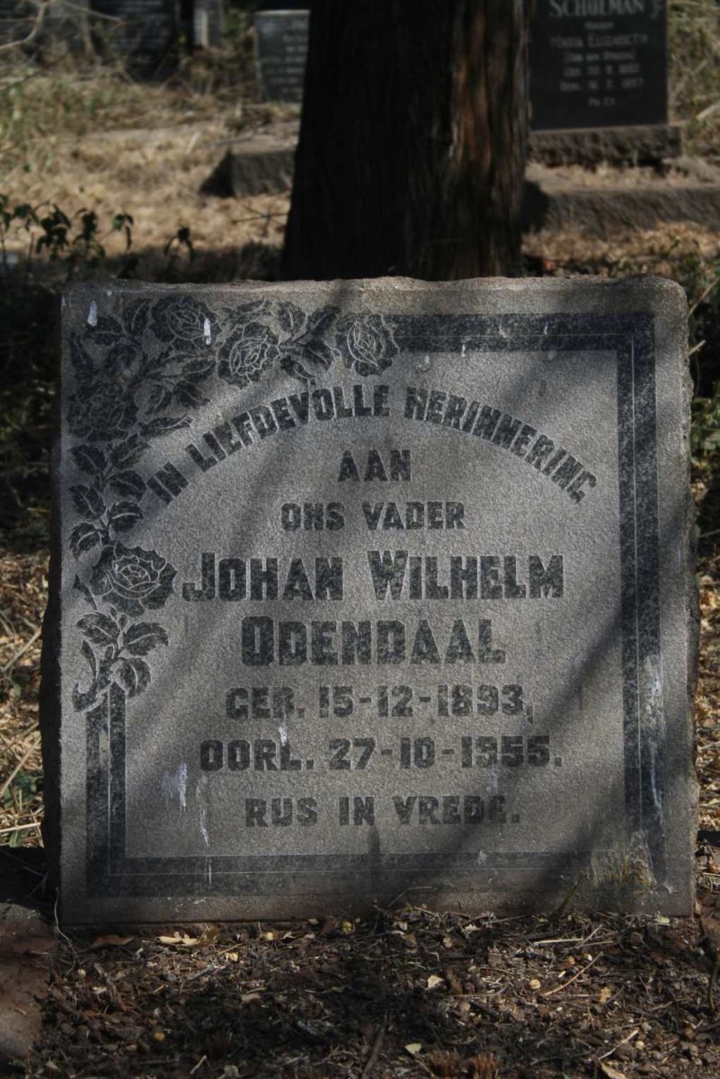 ODENDAAL Johan Wilhelm 1893-1955