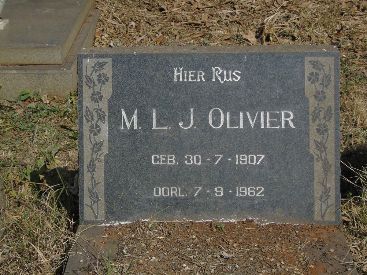 OLIVIER M.L.J. 1907-1962