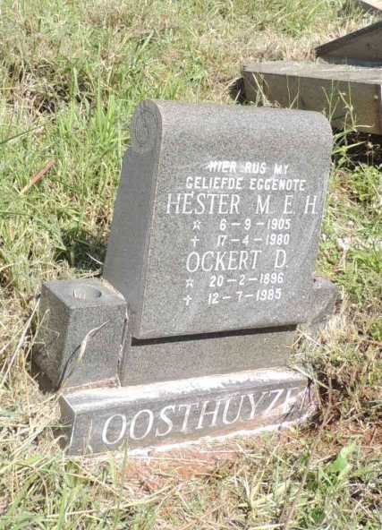 OOSTHUYZEN Ockert D. 1896-1985 & Hester M.E.H. 1905-1980