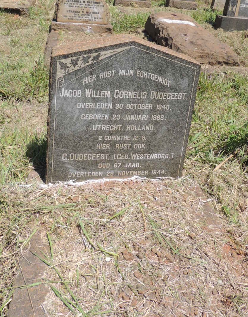 OUDEGEEST Jacob Willem Cornelis 1868-1940 &amp; G. WESTENBORG -1944