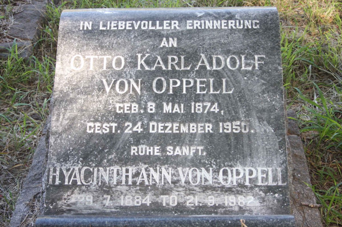 OPPELL Otto Karl Adolf, von 1874-1950 &amp; Hyacinth Ann 1884-1982