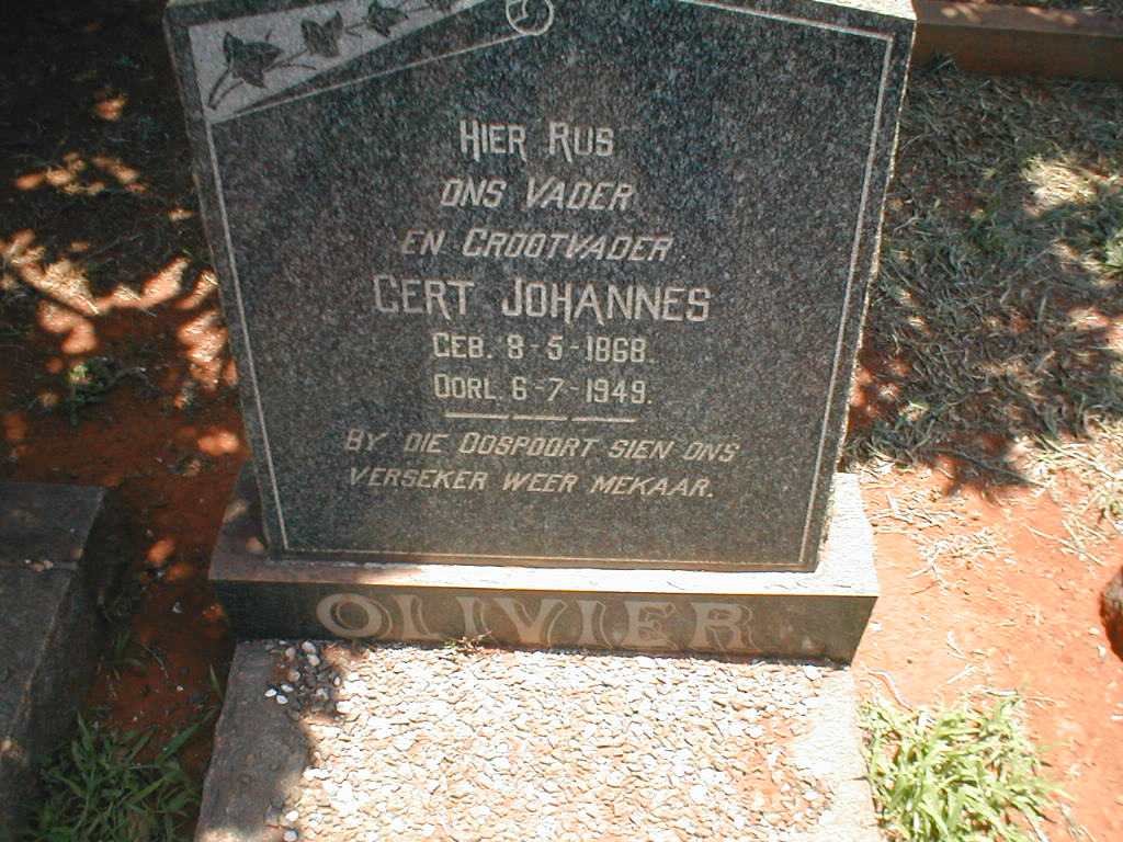 OLIVIER Gert Johannes 1868-1949